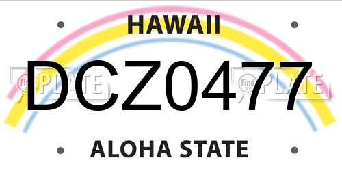 DCZ0477 Hawaii License Plate