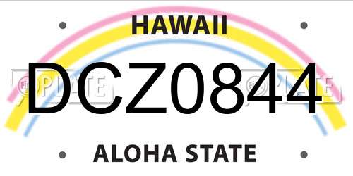 DCZ0844 Hawaii License Plate