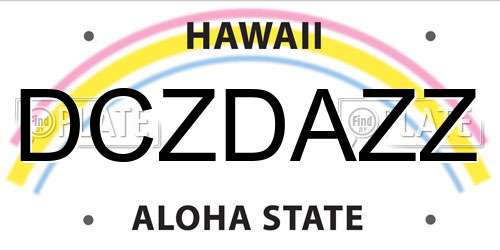 DCZDAZZ Hawaii License Plate