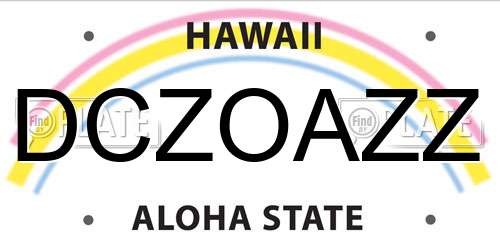 DCZOAZZ Hawaii License Plate
