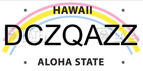 DCZQAZZ Hawaii License Plate