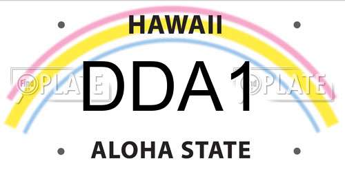 DDA1 Hawaii License Plate