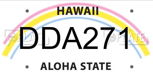 DDA271 Hawaii License Plate