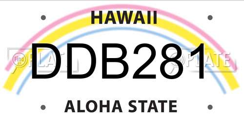DDB281 Hawaii License Plate