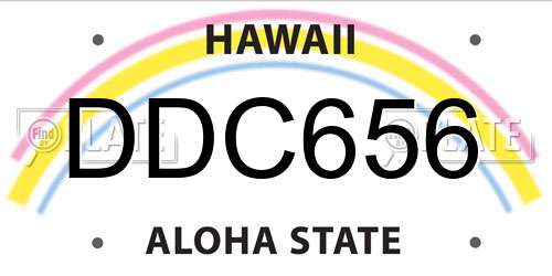 DDC656 Hawaii License Plate