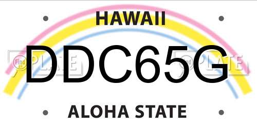 DDC65G Hawaii License Plate