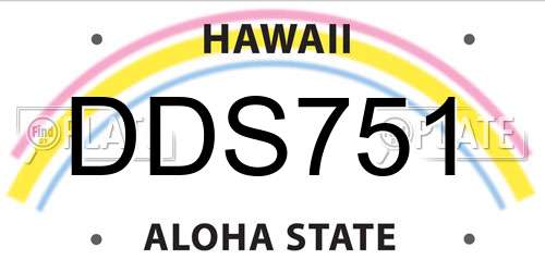 DDS751 Hawaii License Plate