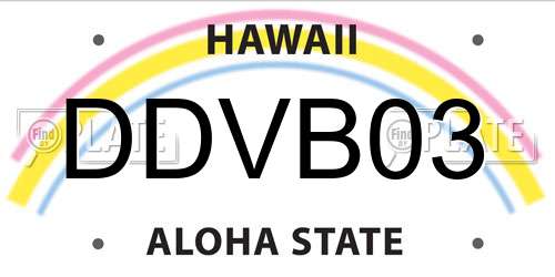 DDVB03 Hawaii License Plate
