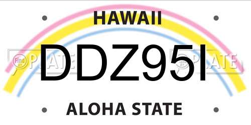 DDZ95I Hawaii License Plate