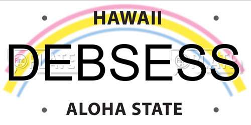 DEBSESS Hawaii License Plate
