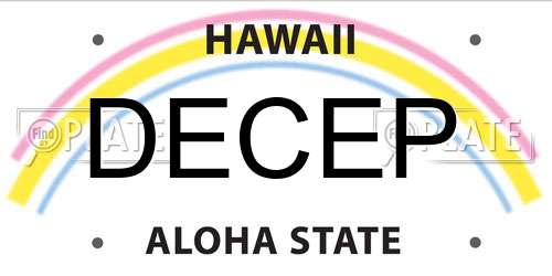 DECEP Hawaii License Plate