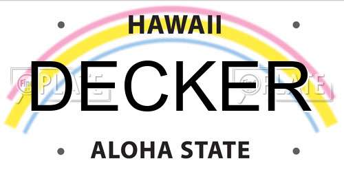 DECKER Hawaii License Plate