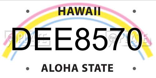 DEE8570 Hawaii License Plate