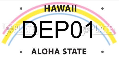 DEP01 Hawaii License Plate