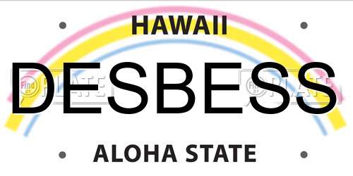 DESBESS Hawaii License Plate