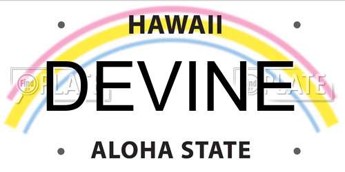 DEVINE Hawaii License Plate