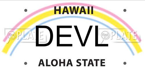 DEVL Hawaii License Plate