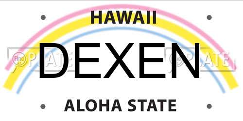 DEXEN Hawaii License Plate