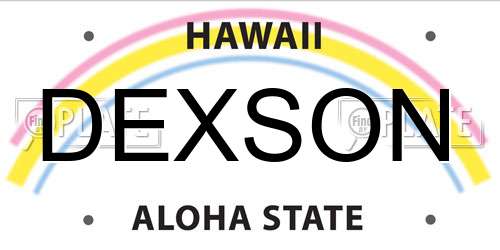 DEXSON Hawaii License Plate