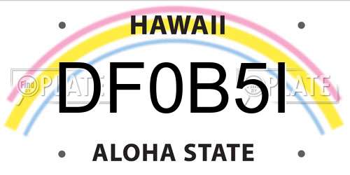 DF0B5I Hawaii License Plate
