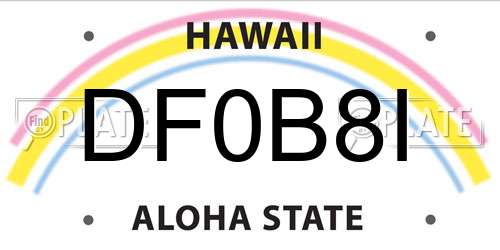 DF0B8I Hawaii License Plate