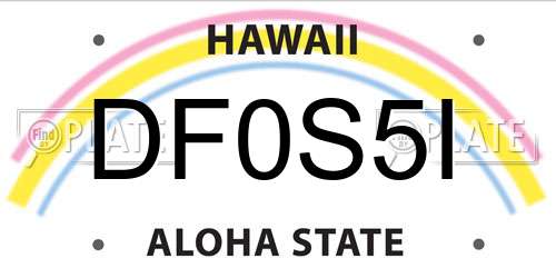 DF0S5I Hawaii License Plate