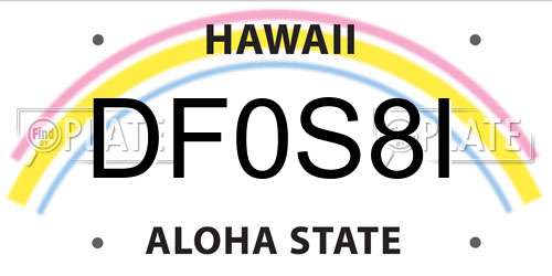 DF0S8I Hawaii License Plate