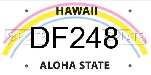 DF248 Hawaii License Plate