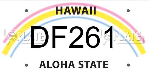 DF261 Hawaii License Plate