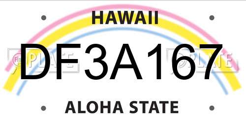 DF3A167 Hawaii License Plate