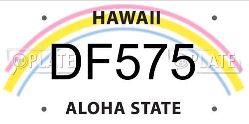 DF575 Hawaii License Plate