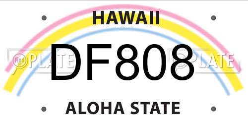 DF808 Hawaii License Plate