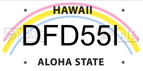 DFD55I Hawaii License Plate