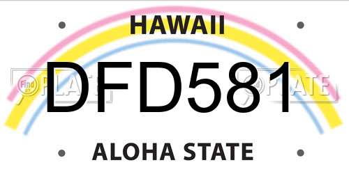 DFD581 Hawaii License Plate