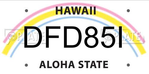 DFD85I Hawaii License Plate
