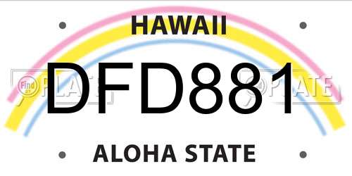 DFD881 Hawaii License Plate
