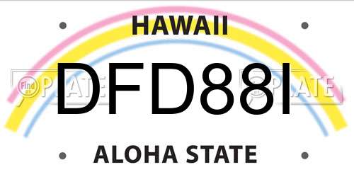DFD88I Hawaii License Plate
