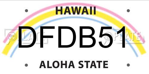 DFDB51 Hawaii License Plate