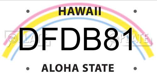 DFDB81 Hawaii License Plate