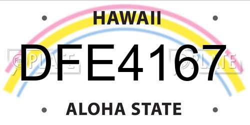 DFE4167 Hawaii License Plate