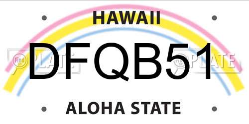 DFQB51 Hawaii License Plate