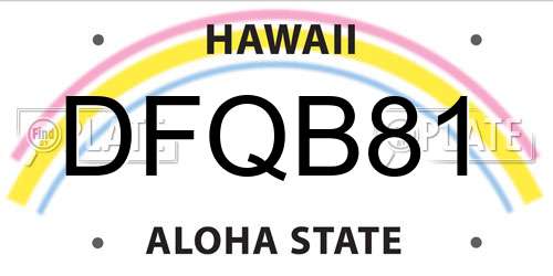 DFQB81 Hawaii License Plate