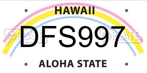DFS997 Hawaii License Plate