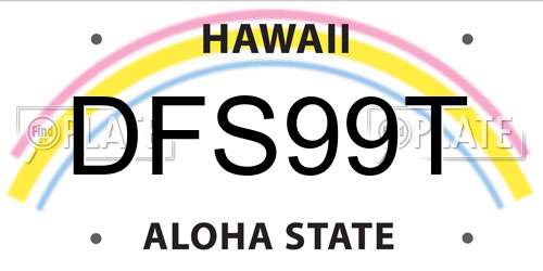 DFS99T Hawaii License Plate
