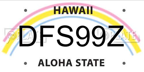 DFS99Z Hawaii License Plate