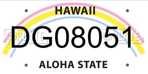 DG08051 Hawaii License Plate