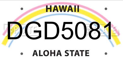 DGD5081 Hawaii License Plate