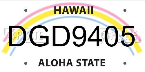 DGD9405 Hawaii License Plate