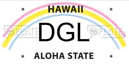 DGL Hawaii License Plate