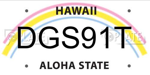 DGS91T Hawaii License Plate